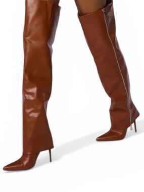 Azalea Wang - Thigh High Brown Boots - NIB - Size 8.5